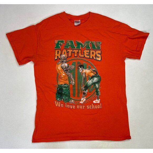 FAMU Rattlers Florida A&M University Graphic T-shirt Men Medium Orange - Picture 1 of 6